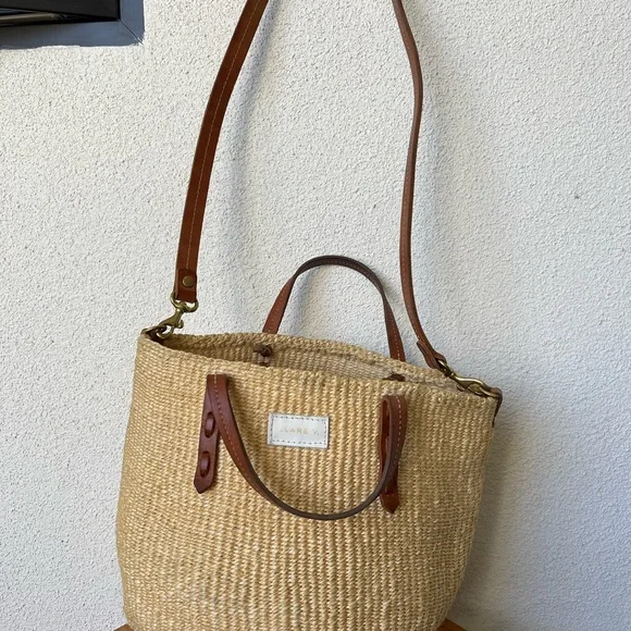 Cream and Brown Crossbody Bag with Woven Texture - Picture 8 of 8
